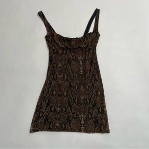 URBAN OUTFITTERS lined chiffon snake print mini dress